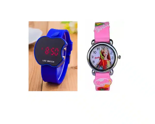 Digital & Analog Watch for Kids, Pack of 2 (Blue & Pink)