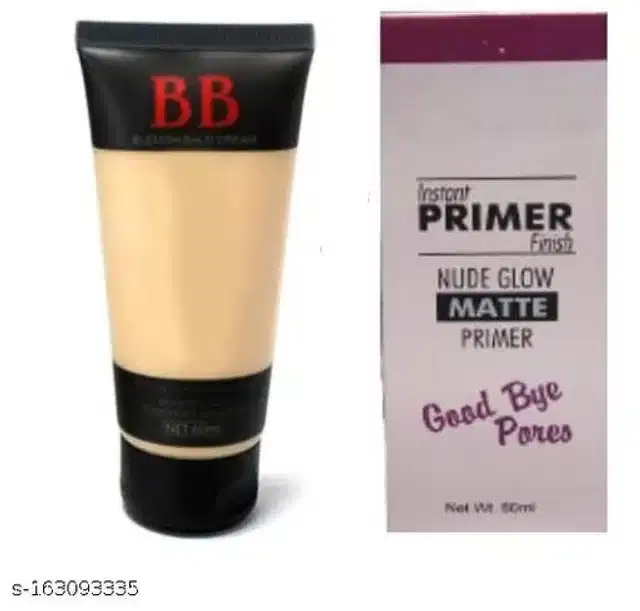 BB Cream, 60 ml with Nude Glow Face Primer, 60 ml, Set of 2