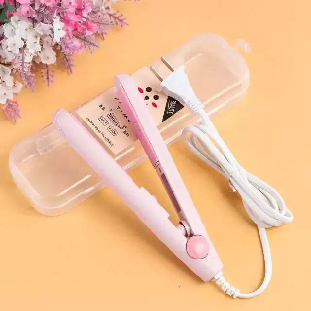 Electric Mini Hair Straightener for Women & Girls, Pink, 20 W