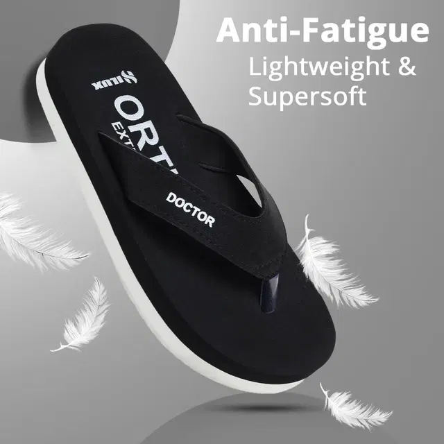 Solid Thong Flip-flops for Women (Black, 4)