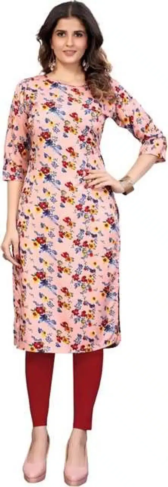 Women Crepe Printed Kurta, Pack Of 3 (Multicolor, M) (SD-242)