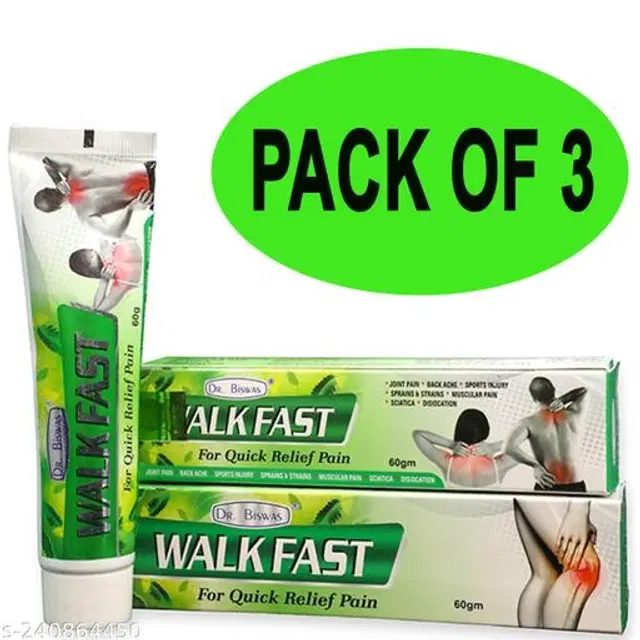 Dr. Biswas Walk Fast Pain Relief Gel Pack Of 3, 3 X 60 G
