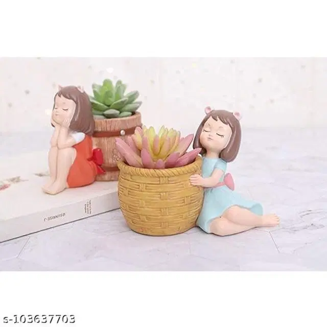 Terracotta Decorative Showpiece for Home & Office, Multicolor, Pack of 2