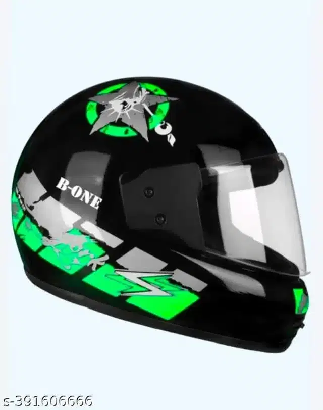 Full Face Helmet for Men & Women, Black & Green