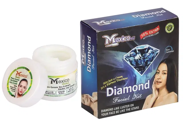 Maxico Herbs Diamond Facial Kit with Green Tea Under Eye Cream, Pack of 2