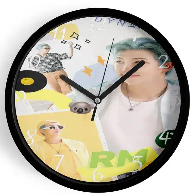 HD Printed Plastic Wall Clock, Multicolor, 10x10 Inches