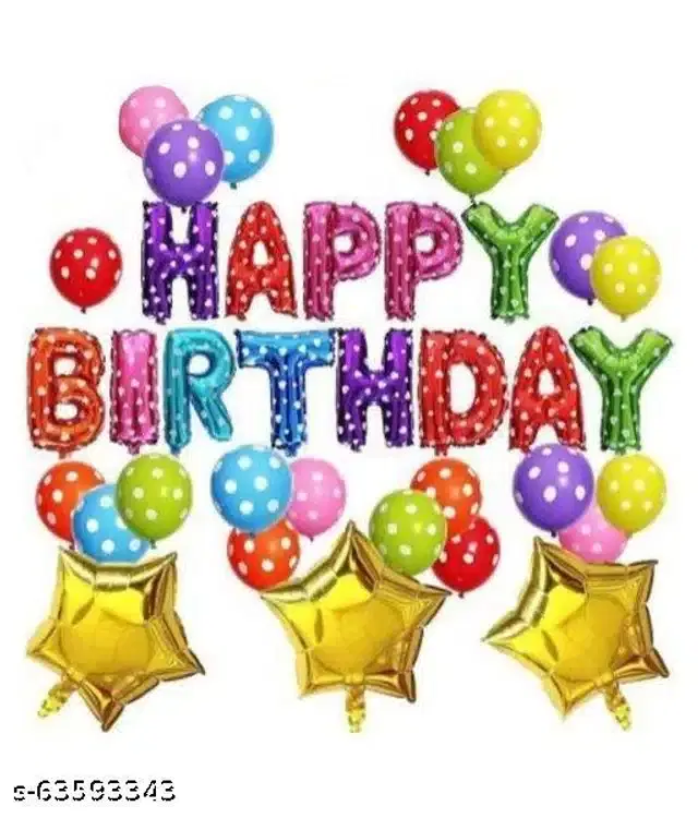 Birthday Party Decoration Kit, Multicolor, Set of 46