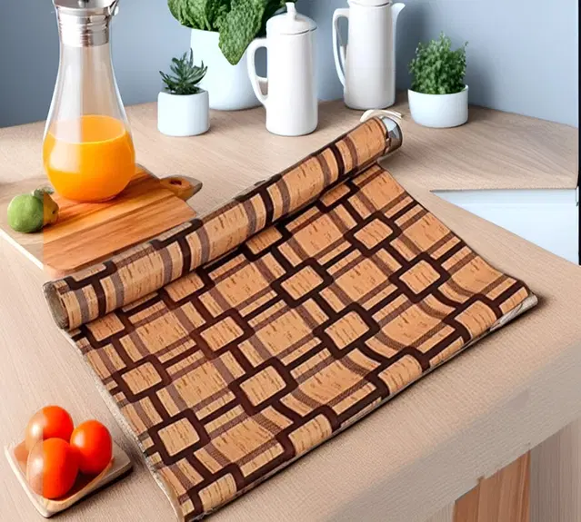 PVC Printed Shelf Mat Roll, Multicolor, 5 m