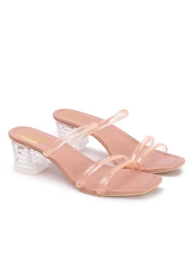 Zakozee Slip-on Heels for Women, Beige (6)