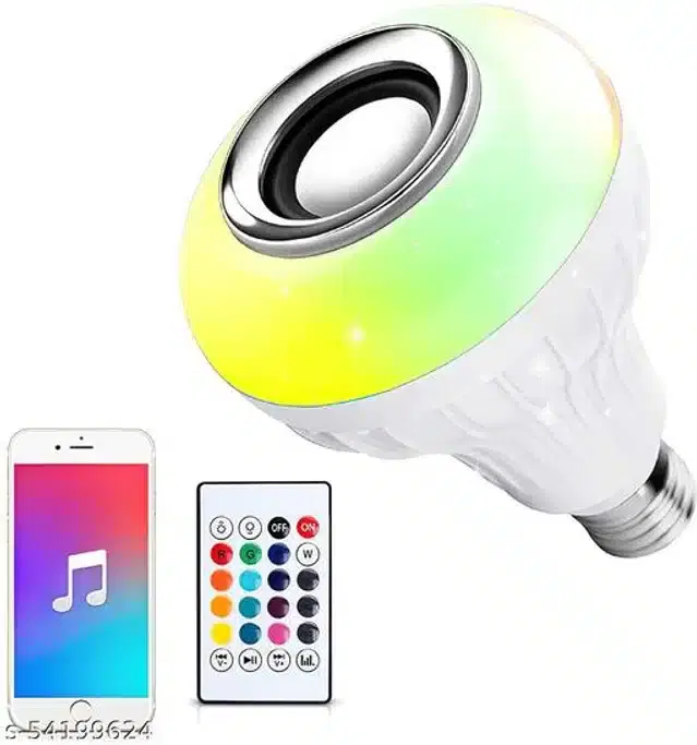 Remote Control Bluetooth Speaker cum LED Bulb, Multicolor