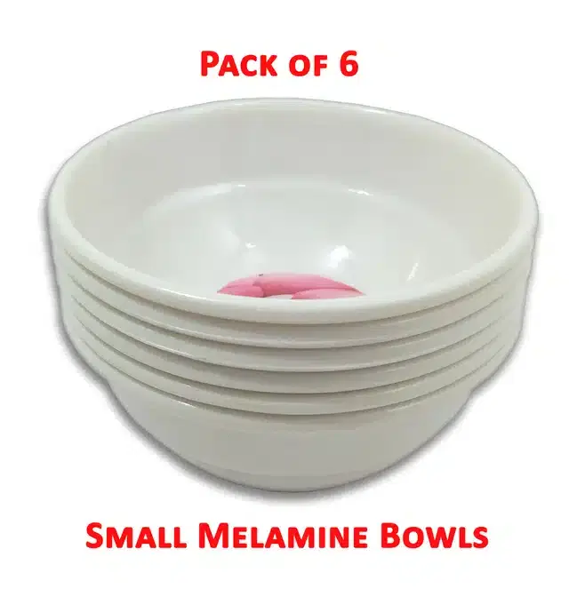 Melamine Snacks & Dessert Bowl Set, Multicolor, Pack of 6