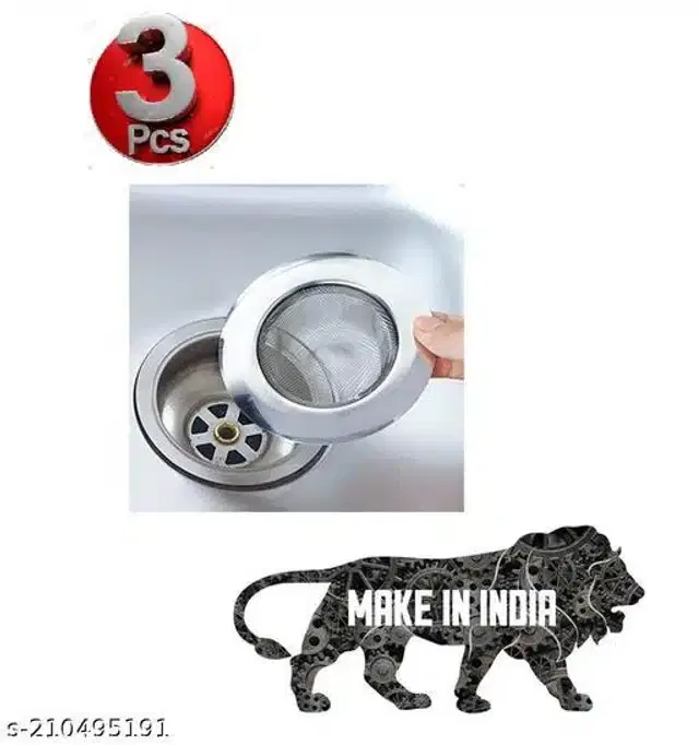 Stainless Steel Drain Strainers, Silver