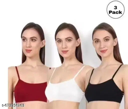 Everyday Bandeau Bra for Women, Pack of 3 (Multicolor, L)
