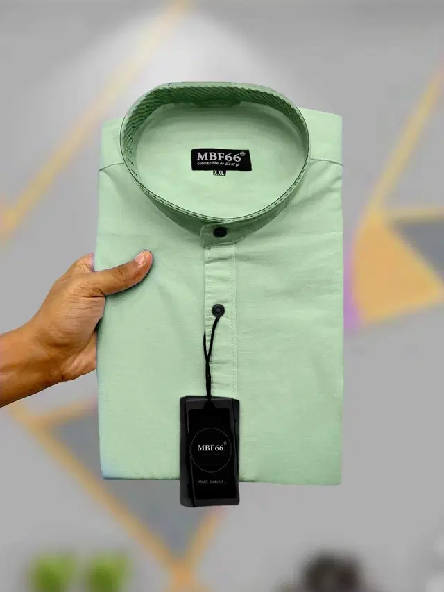 Full Sleeves Solid Shirt for Men (Mint Green, L)