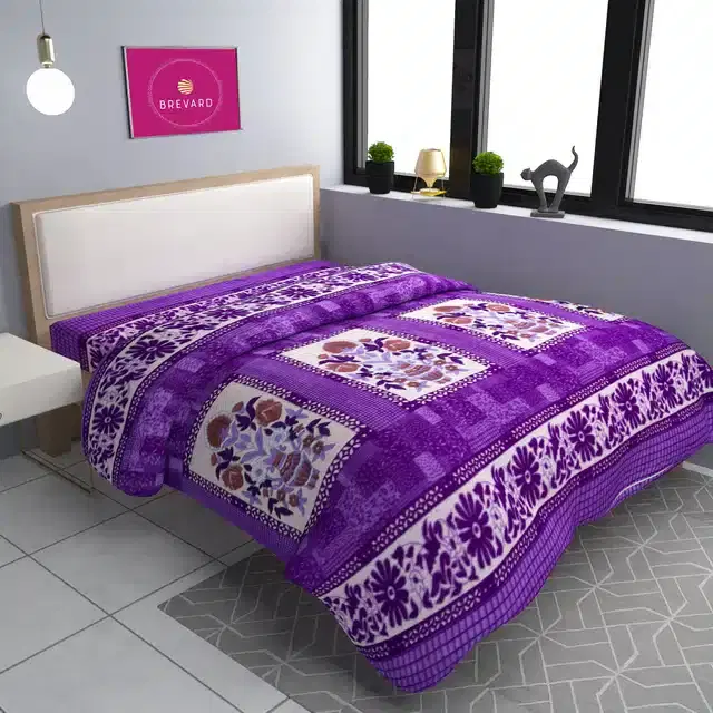 Woolen Printed Single Bed Duvet Cover, Purple, 60x90 Inches
