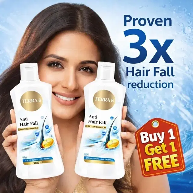 Terra 8 Anti Hair Fall Shampoo 2X100 ml (Buy 1 Get 1 Free)