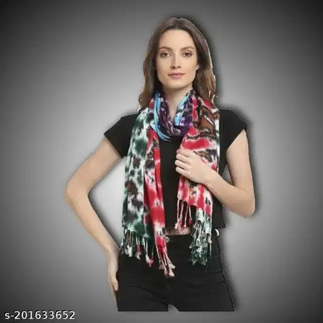 Nylon Scarf for Women (Multicolor, 1.8 m)