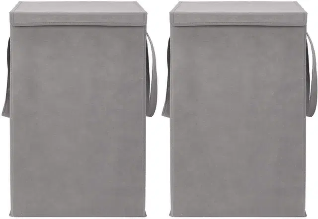 Canvas Laundry Basket,Grey,  (Pack Of 2)
