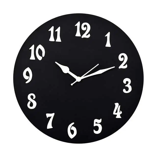 Jaipur Crafts Wooden Wall Plain Round Clock, Black, 11 Inch, N-6