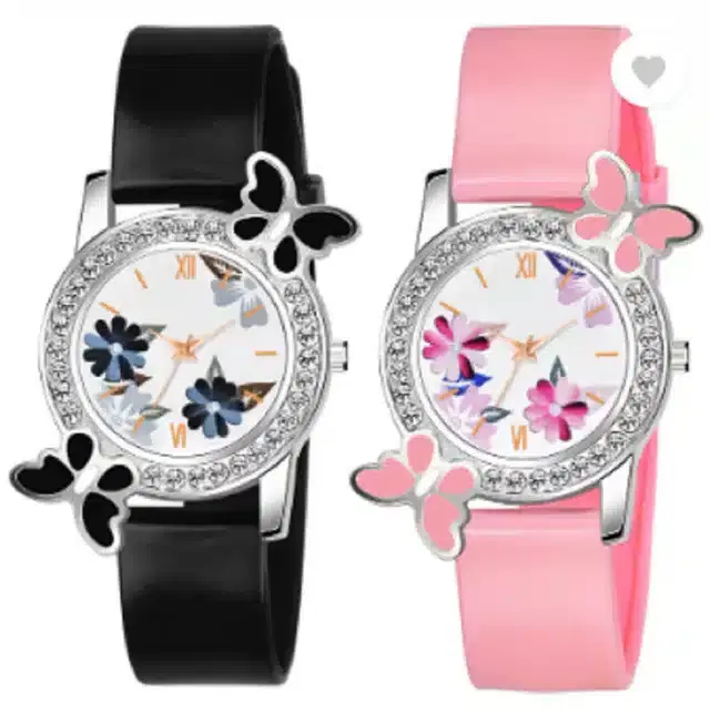 Analog Watch for Women, Pack of 2 (Multicolor)