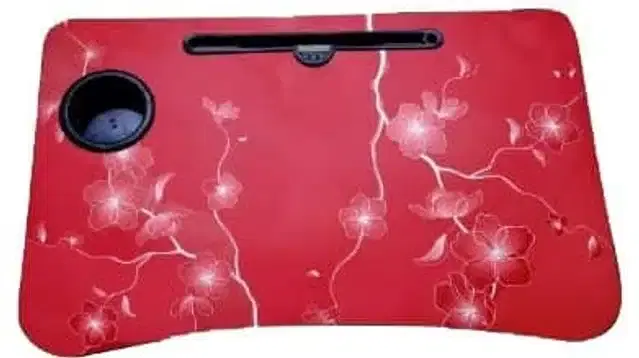 Portable & Foldable Laptop Bed Tray Table with Drawer, Red