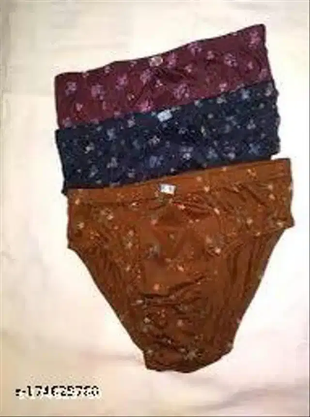 Cotton Blend Briefs for Women (Multicolor, L)