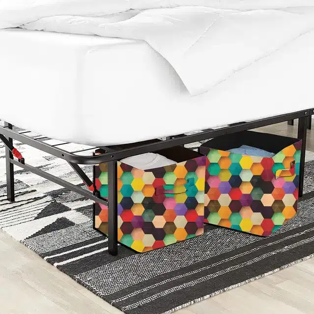 PVC Printed Multipurpose Storage Box, Multicolor, Pack of 2