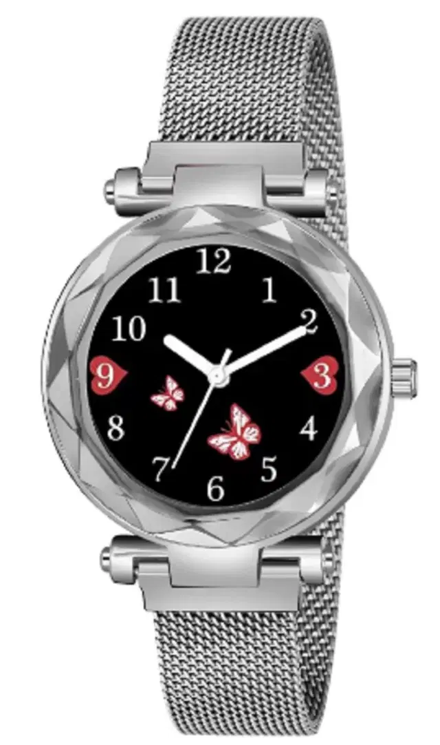 Analog Watch for Women & Girls (Silver)
