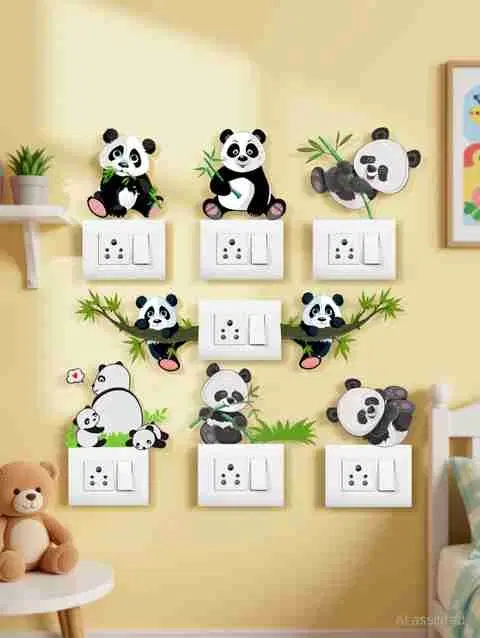 Panda Switch Self Adhesive Wall Sticker