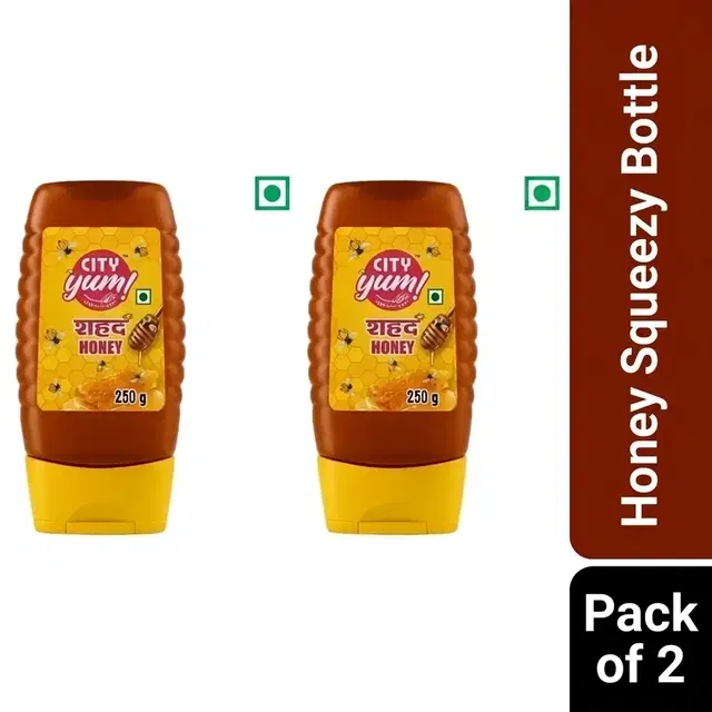 City Yum Honey Squeezy Bottle 2X250 g (Pack of 2)