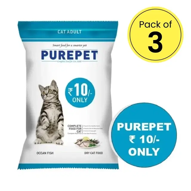 Purepet Ocean Fish Cat Adult Food 3X30 g (Pack Of 3)