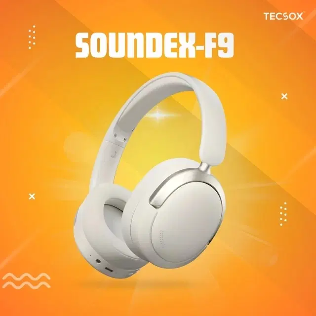 TecSox Soundex F9 | Bluetooth Headphones | 40 Mm High Bass Driver + Powerful Wireless Audio Connectivity & Comfortable Fit | IPX 5 Water Resistant | 20-Hour Playtime