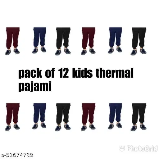 Woolen Thermal Bottomwear for Kids, Pack of 12 (Multicolor, 0-6 Months)