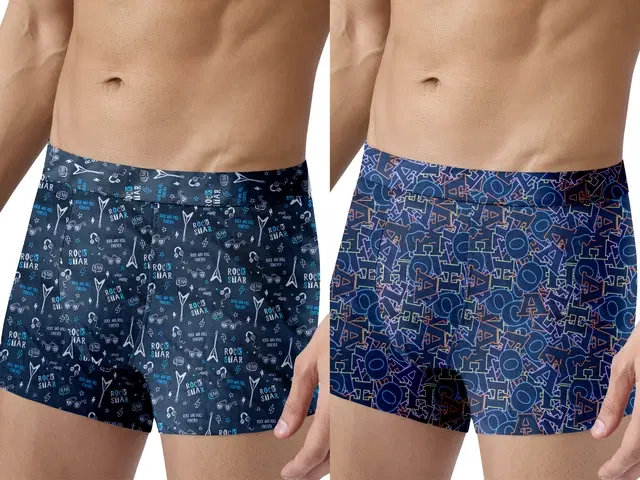 Micro Modal Printed Trunk for Men, Pack of 2 (Multicolor, S)