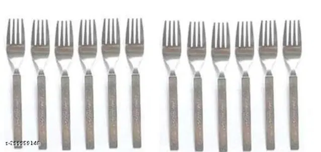 Stainless Steel Forks, Silver, Pack of 12