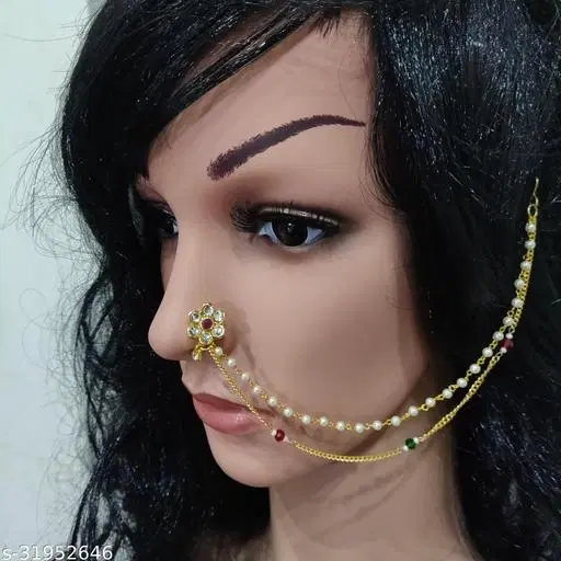 Stylish Nosepin for Women (Gold, Free Size)