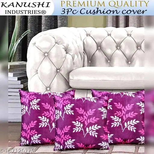KANUSHI Industries® Decorative Cushion Covers Set Of- 3 (16x16 Inches)(CC-WINE-SMALL-LEVS-3PC)