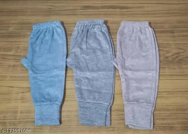 Woolen Thermal Bottom for Kids, Pack of 3 (Multicolor, 0-3 Months)