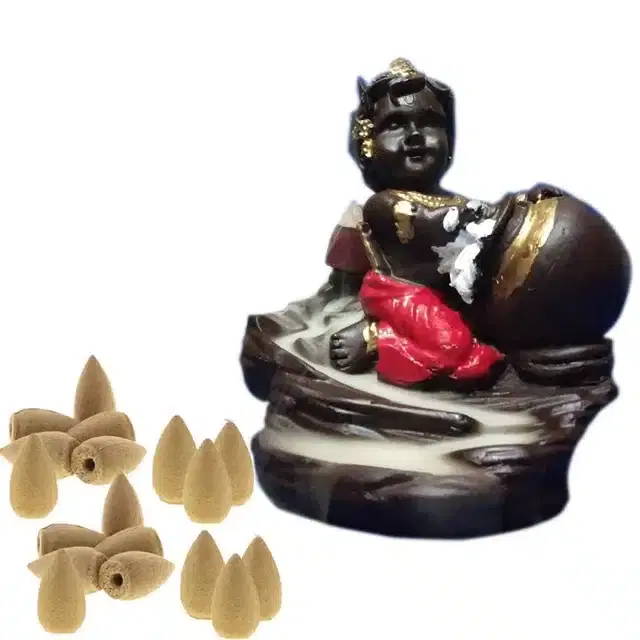 Laddu Gopal Incense Holder, Black