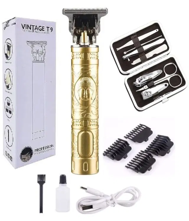 Metal Rechargeable Trimmer for Men, Gold
