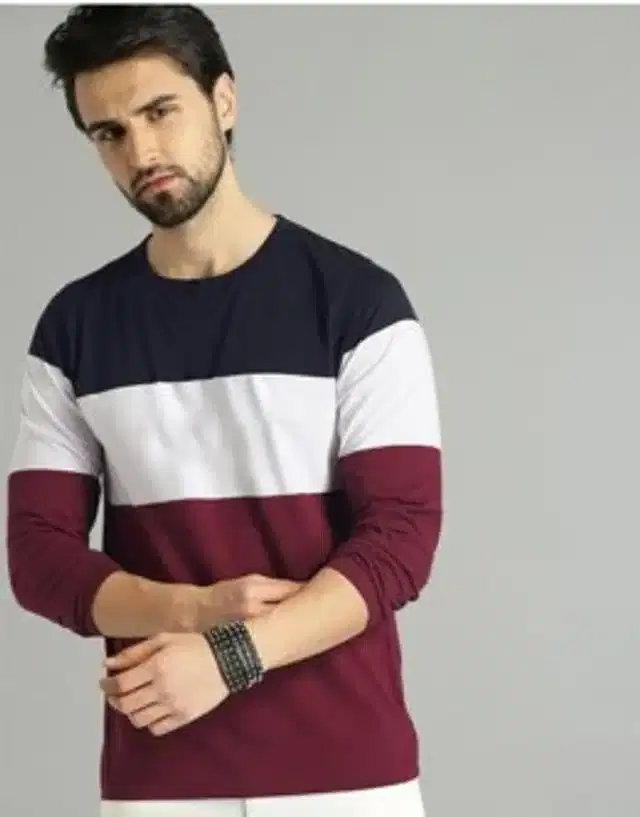 Full Sleeves T-Shirt for Men (Red & Black, XL)