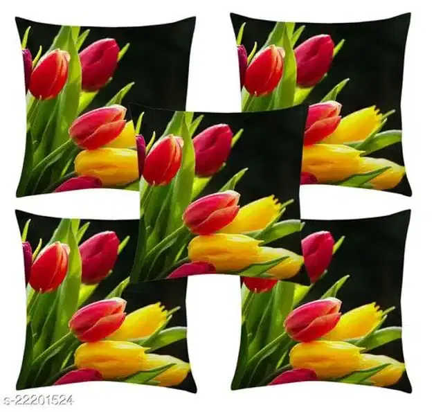 Cushion Cover for Home, Multicolor, 16x16 inches, Pack of 5