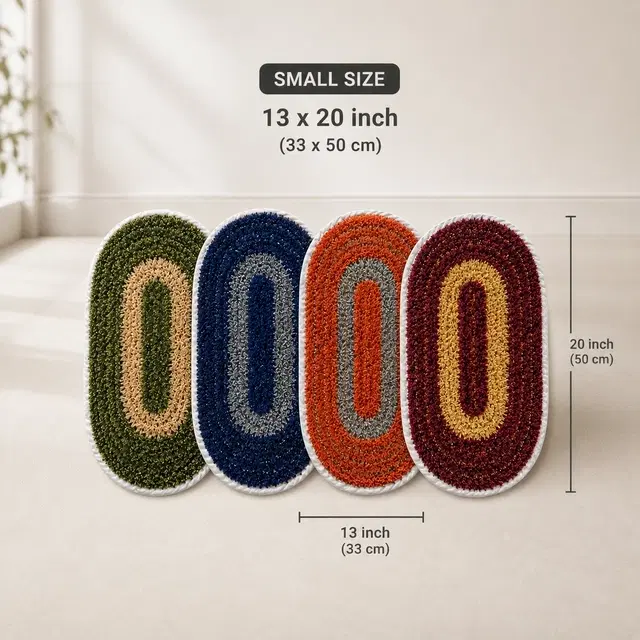 Small Cotton Doormats, Multicolor, 13x20 inch, Pack of 4 for Home