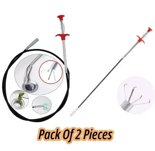 Drain Pipe Cleaning Spring Stick, Black