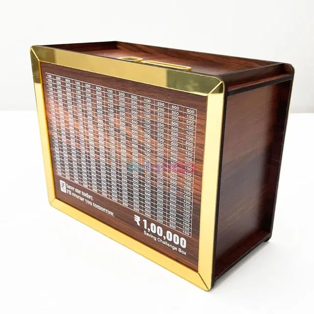 Wooden Money Bank for Kids, Brown