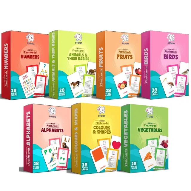 Storio Early Learning Flash Cards Set [7 In 1, 196 Cards]