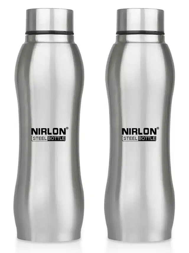 Stainless Steel Insulated Single Wall Water Bottle, Pack of 2, Silver, 750 ml