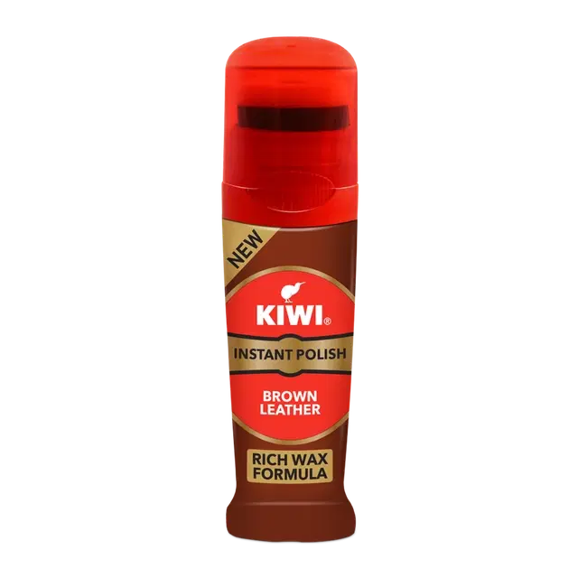 Kiwi Liquid Shoe Polish Brown 75 ml