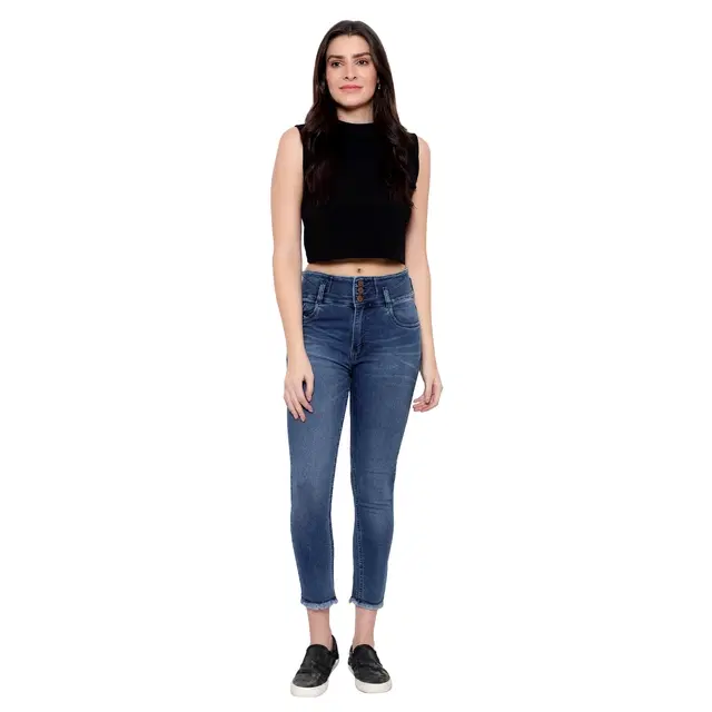 Denim Straight Fit Jeans For Women, Blue (28)