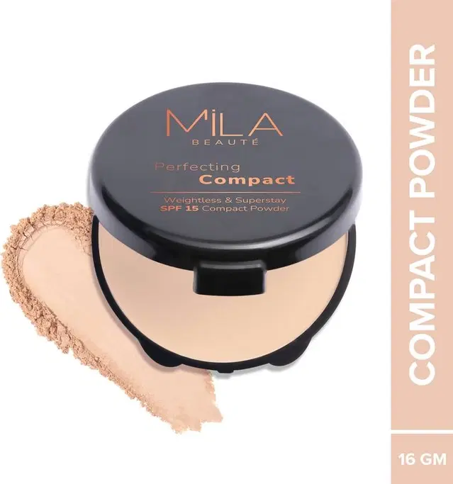 Mila Beaute Superstay Perfecting Natural Matte Finish Compact Powder With Spf15 (Beige) (16 g)
